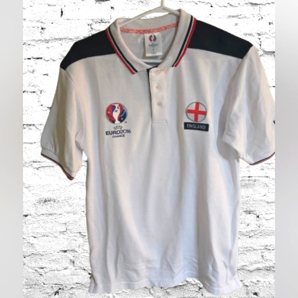 Euro 2016 White England Polo Shirt